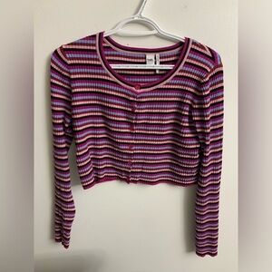 Twik by Simons stripes colorful cardigan size medium